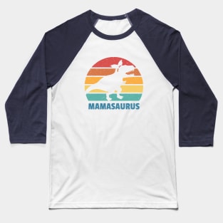 Mamasaurus Dinosaur Mom Vintage Grunge Baseball T-Shirt